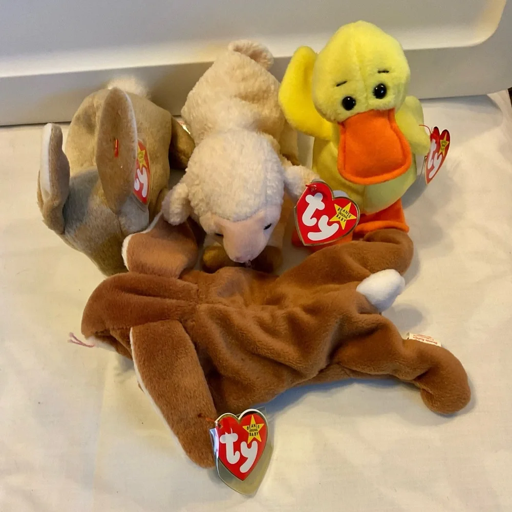 Ty Easter 🐰 Collection of beanie babies set of duck lamb & bunny rabbits
